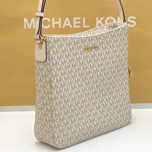 Michael Kors Jet Set Travel Large Messenger Crossbody Bag Light Cream Multi - Picture 1 of 16